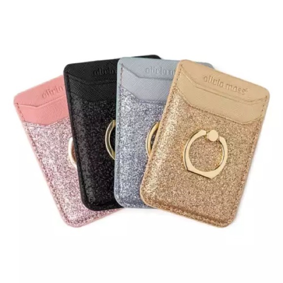 Olivia Moss Glitter Cling Cell Phone Stand and Credit Card holder - Picture 2 of 6